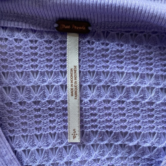 Free People Cold Shoulder Top Sweater Sistine Hacci purple lilac orchid nWT - Picture 8 of 10